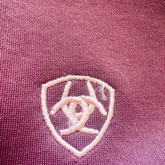 Maroon Ariat Embroidered 1/4 Zip Pullover Women's Cold Series Jacket Medium - Picture 5 of 10